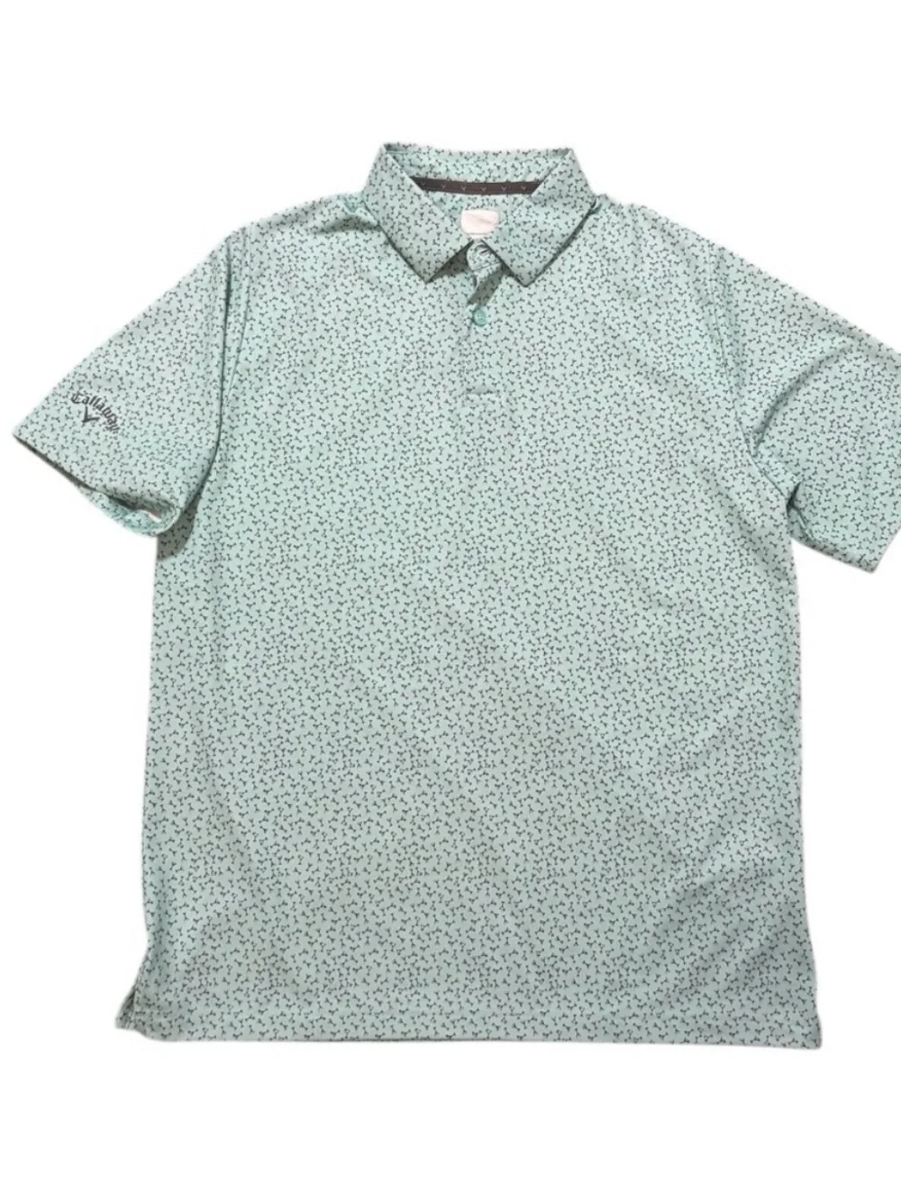 Callaway Men's Mint Green AOP Martini Coctail Printed Golf Performance Polo M